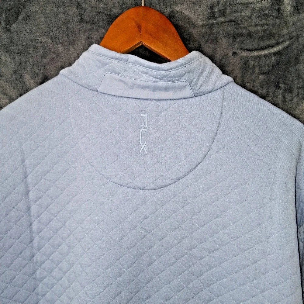 NWT RLX Ralph Lauren Quilted Quarter-Zip Pullover Blue Sweater Men's 3XL $175.00